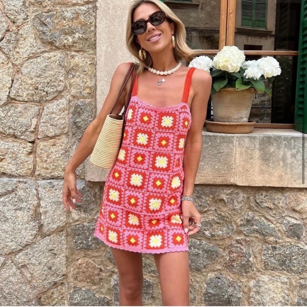 Zara Colorful Crochet Dress